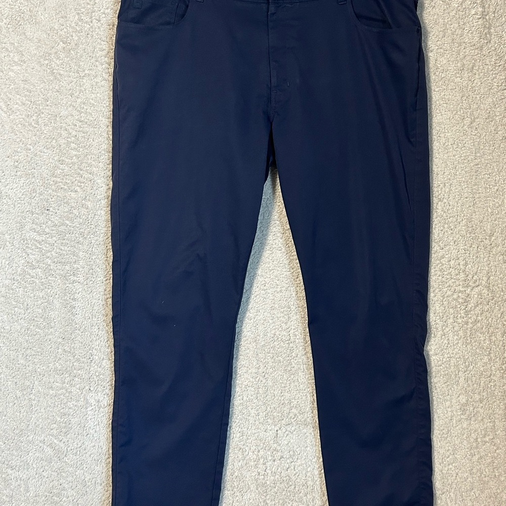 Peter Millar Crown Crafted Golf Pants Men’s 40x32 Blue Stretch. Outdoor Casual